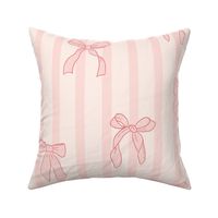 Classic Pink Bows on Striped Background - medium scale