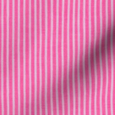 Pale Pink Ticking Stripe on Dark Pink