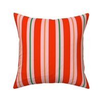 Bold and Cheerful Contemporary Vertical Stripes in Orange Pink Green