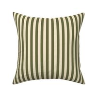 Tender stripes in forest green and beige - medium