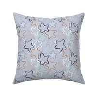 Cute starfish on blue l coral reef l Whimsical underwater ocean l Kids, Baby, Nursery, Childrens l 6in small scale