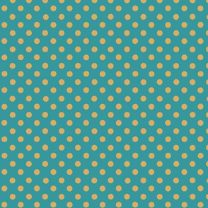 dots_mustard_yellow_on_teal