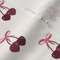 Cherry Hearts Ribon Bows (Floral White) Coquette Aesthetic Valentines Day