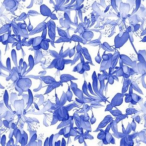 Tangled Garden - Blue & White