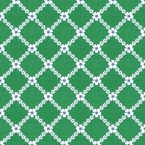 Kelly Green Avery floral lattice 4”