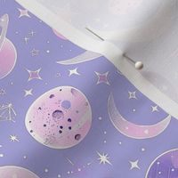 Pastel Galaxy Patterns Lilac Purple Pink Cream Pretty Stars Moons Galaxies