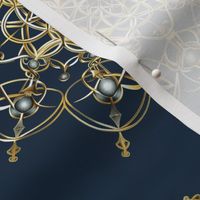 Luxurious Golden Geometric Embroidery Template