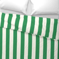 Medium Cabana stripe - Kelly Green and cream white - Candy stripe - Awning stripes - nautical - Striped wallpaper - resort coastal sunbrella tiki vertical