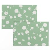 Scattered Baby Flowers - Jade & Cream - Oversize