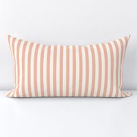 Small Cabana stripe - Mellow peach and cream white - Candy stripe - Awning stripes - nautical - Striped wallpaper - resort coastal sunbrella tiki vertical soft pastel peach