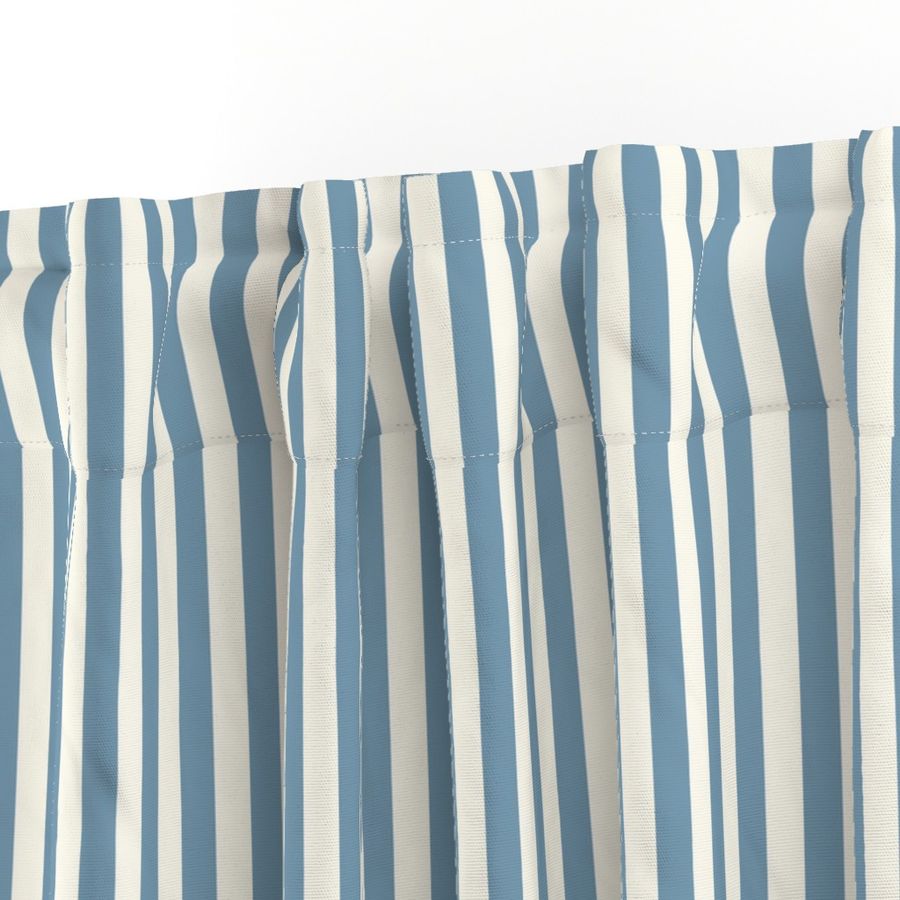 Small Cabana stripe - Serene blue and cream white - Candy stripe - Awning stripes - nautical - Striped wallpaper - resort coastal sunbrella tiki vertical