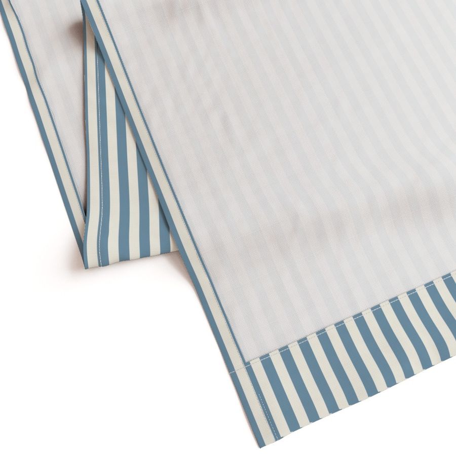 Small Cabana stripe - Serene blue and cream white - Candy stripe - Awning stripes - nautical - Striped wallpaper - resort coastal sunbrella tiki vertical