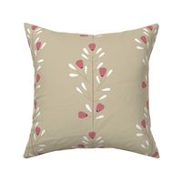 Floral Vines - Golden Beige and Antique Rose Floral Minimalist Flowers Nursery Girls Feminine