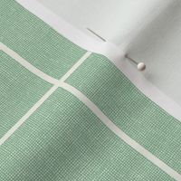 Large preppy green and white simple window pane check with burlap texture