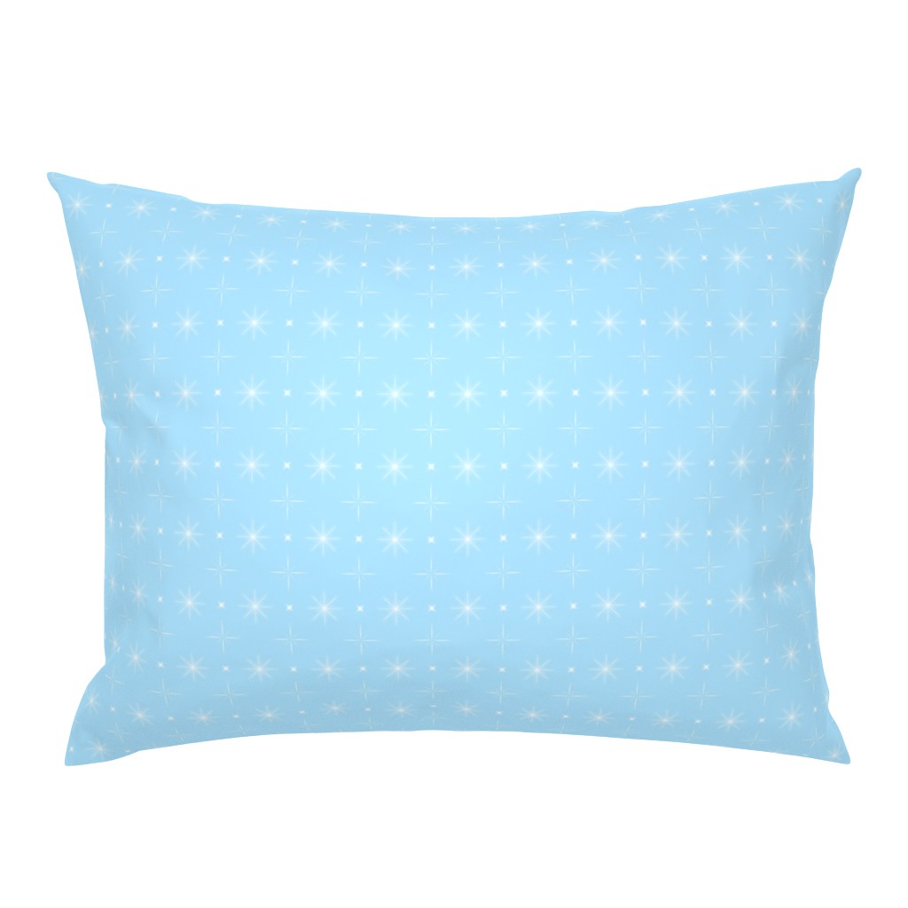 bright white glittery stars on solid light blue 