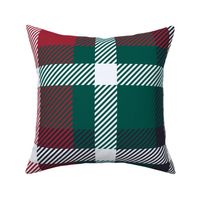 Large Red Green Navy White Buffalo Plaid for Autumn Fall Christmas Season