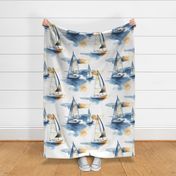 Cute Watercolour Sailboats in great colour combinations