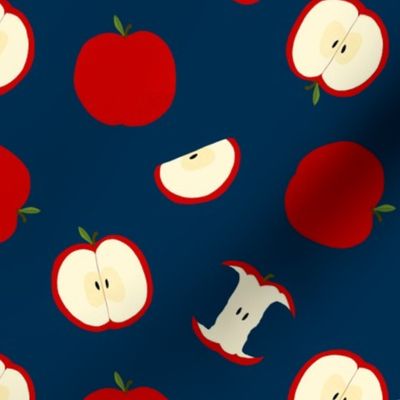 Red Apples (Navy)