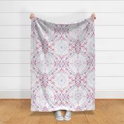 Bohemian daydream pretty floral geometric tile  pink Blue LG