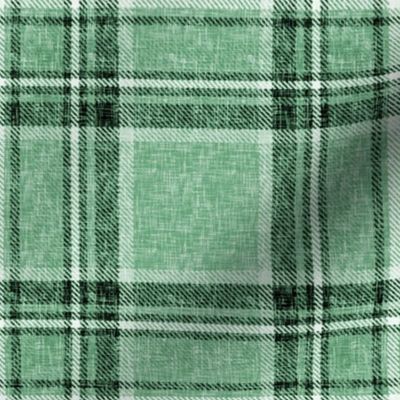 Subtle Stewart plaid in monotonal greens + linen-weave by Su_G_©SuSchaefer