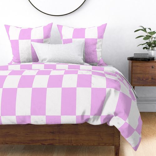 Lavender Lilac Purple And White Off Stripes Hand Drawn Simple Minimalist Checkered Checks JUMBO