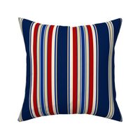 (M) Coastal Chic Awning Stripes in Cobalt, Navy Blue, Red, and Beige