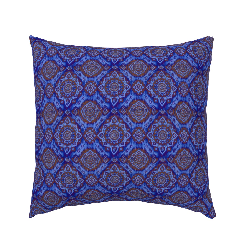 Medallion Ikat - Blue & Brown