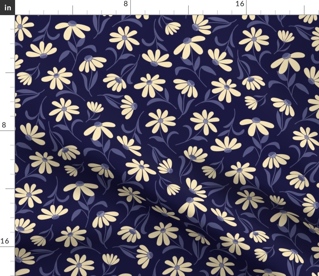 Creekside Daisies on Navy