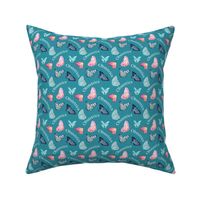 Obstetrics butterflies on teal 