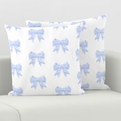 Hand painted Inky bow ribbons - baby blue grandmillenial