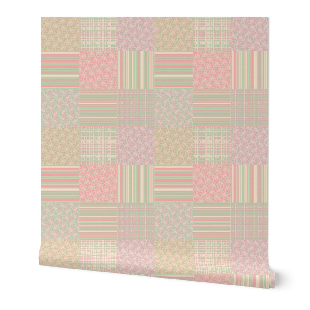 Peach - pink patchwork design