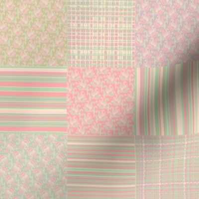 Peach - pink patchwork design