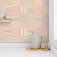 Peach - pink patchwork design