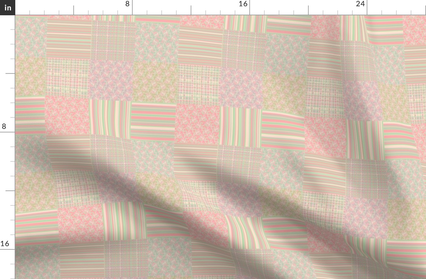 Peach - pink patchwork design