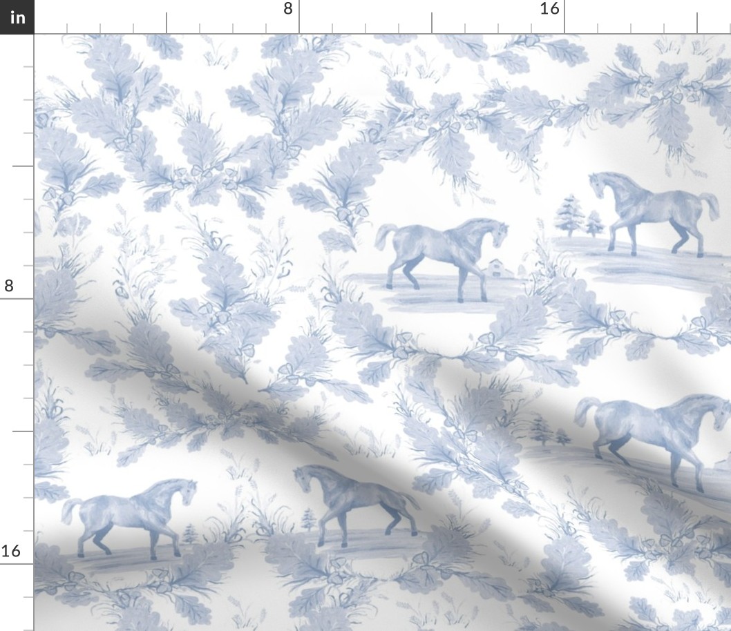 Medium Heirloom Equestrian Toile in Soft Powder Blue