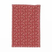 Scattered Baby Flowers - Red & Black On Cream - Small