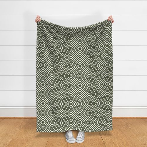 Geometric Weave - Moss Green LARGE