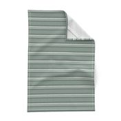 Rustic Horizontal Stripe - Pine Green Sage Green Cream Natural Linen