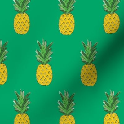 Bright Yellow Guache Pineapple in Bright Green