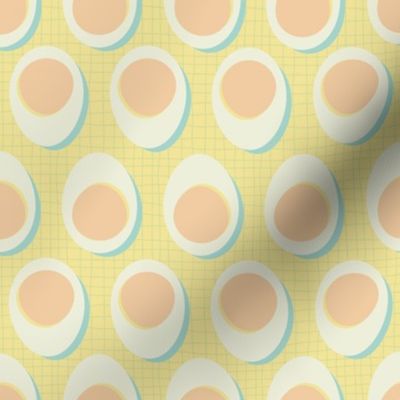 Boiled Eggs-Coconut Cake Yellow Grid-Vintage Diner Palette