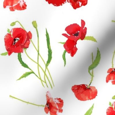 poppies on white smaller scale