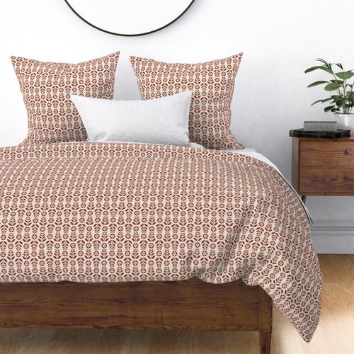 XS - Scandinavian Retro Flowers Umber Brown