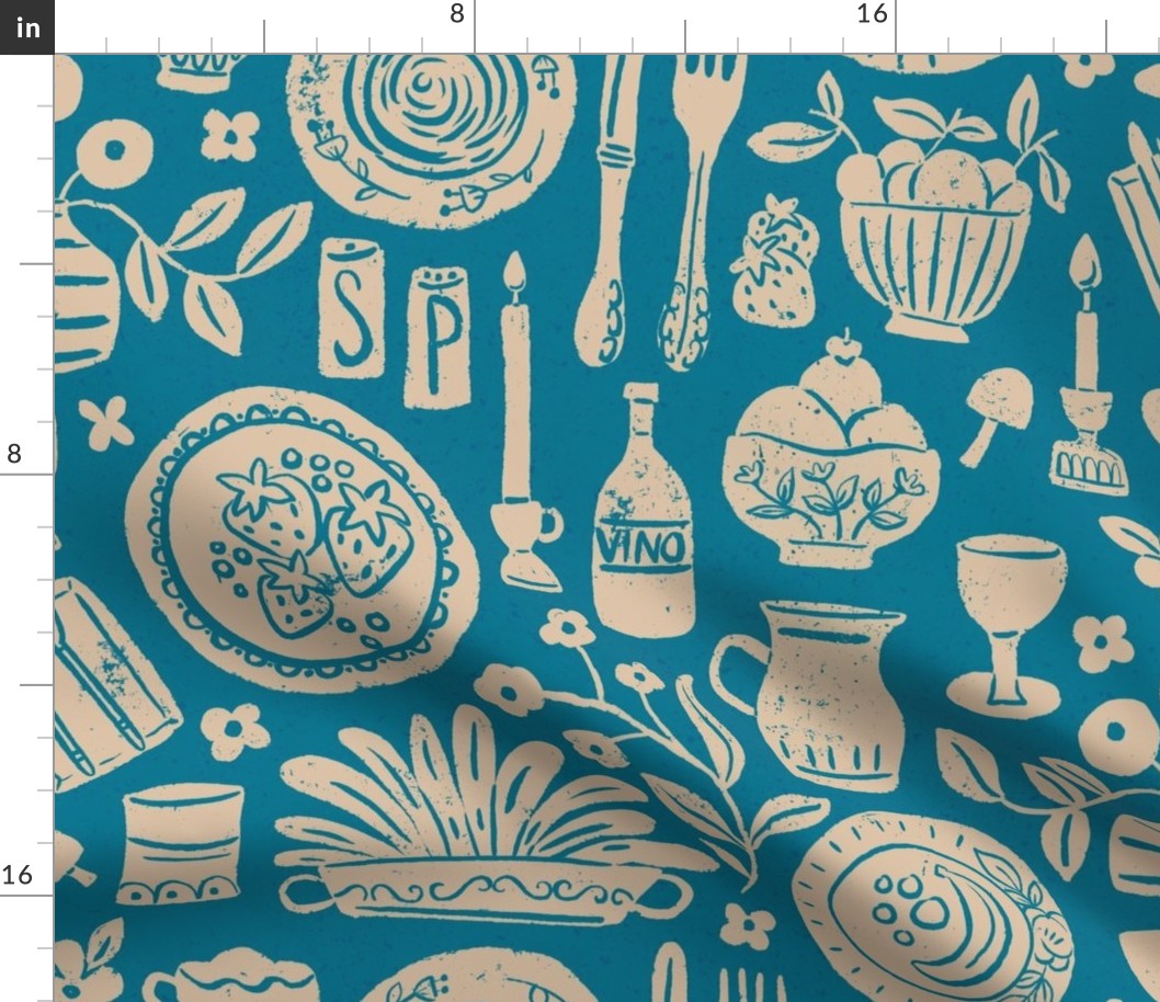 Block print Kitchen Table-Large