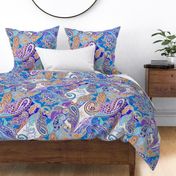 Paisley Colorful Pattern with White Ground