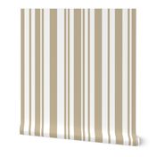 Barcode Stripe - Khaki Tan Brown Neutral Nursery Fancy Stripes Minimalist 