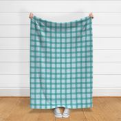 XL Checkered Painterly Plaid - Amalfi Blue