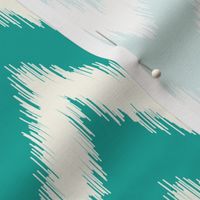 Teal and Ivory Ikat Chevron