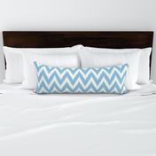 Sky Blue and Ivory Ikat Chevron