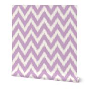 Lilac Purple and Ivory Ikat Chevron