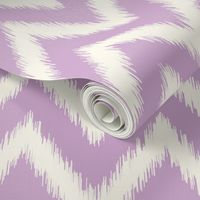 Lilac Purple and Ivory Ikat Chevron